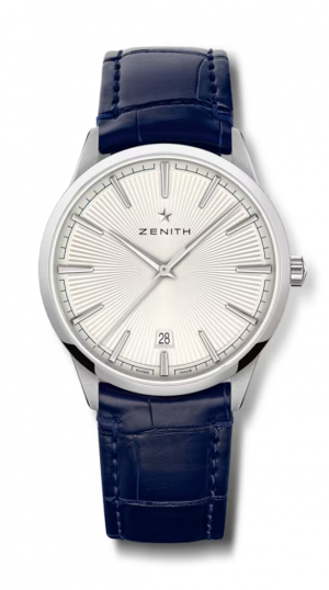 ZEN ELITE CLASSIC AUTO ALLIGATOR STRAP MENS SILVER DIAL WATCH