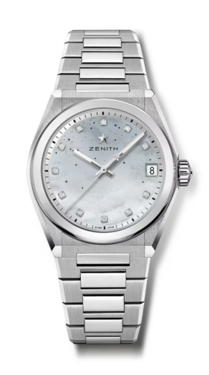 ZEN DEFY MIDNIGHT AUTO STAINLESS STEEL LADIES MOP DIAL WATCH