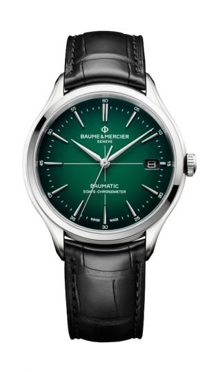 BMD CLIFTON AUTO LEATHER STRAP MENS GREEN DIAL WATCH