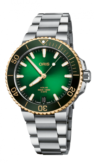 ORIS AQUIS DATE CALIBRE 400 STAINLEES STEEL BLACK DIAL