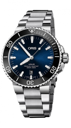 ORIS AQUIS DATE AUTO STAINLESS STEEL BLUE DIAL