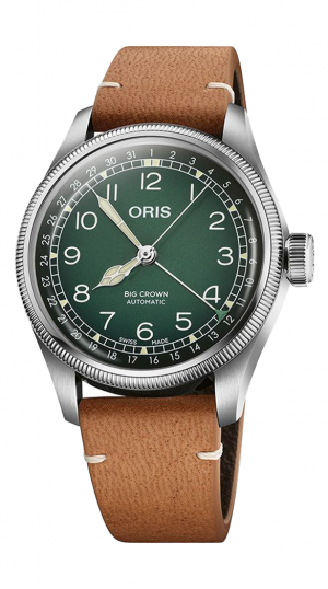 ORIS X CERVO VOLANTE BROWN LEATHER STRAP GREEN DIAL