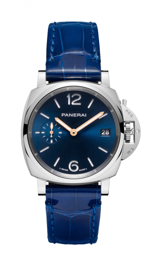 PNI LUMINOR DUE AUTO ALLIGATOR STRAP MENS BLUE DIAL WATCH