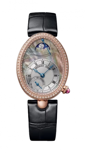 BRE REINE DE NAPLES AUTO CROCO STRAP LADIES MOP DIAL WATCH